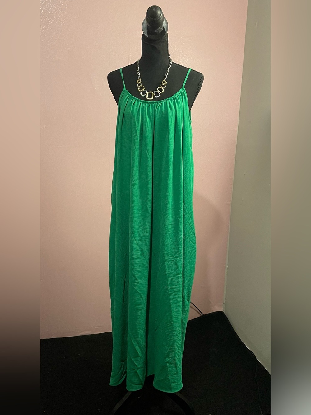 Primark Green Maxi Dress with Spaghetti Straps